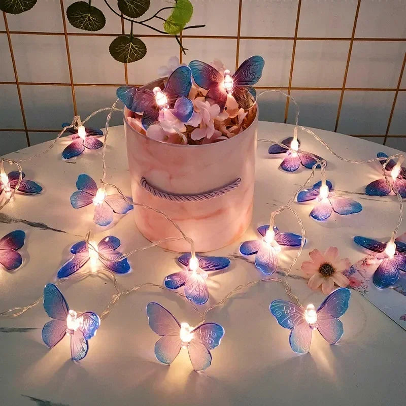 guirlande lumineuse led papillon pour fêtes et décorations intérieures - vue 2 sur 9