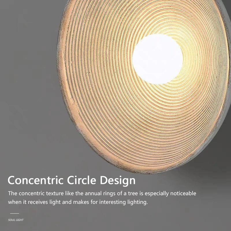 Applique murale LED rétro ronde en résine de verre - vue 7 sur 8