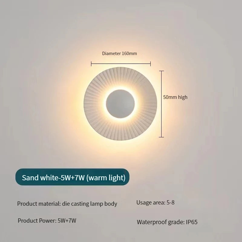 Moderne LED-Wandleuchte in Scheibenform für die Innendekoration - vue 10 sur 10