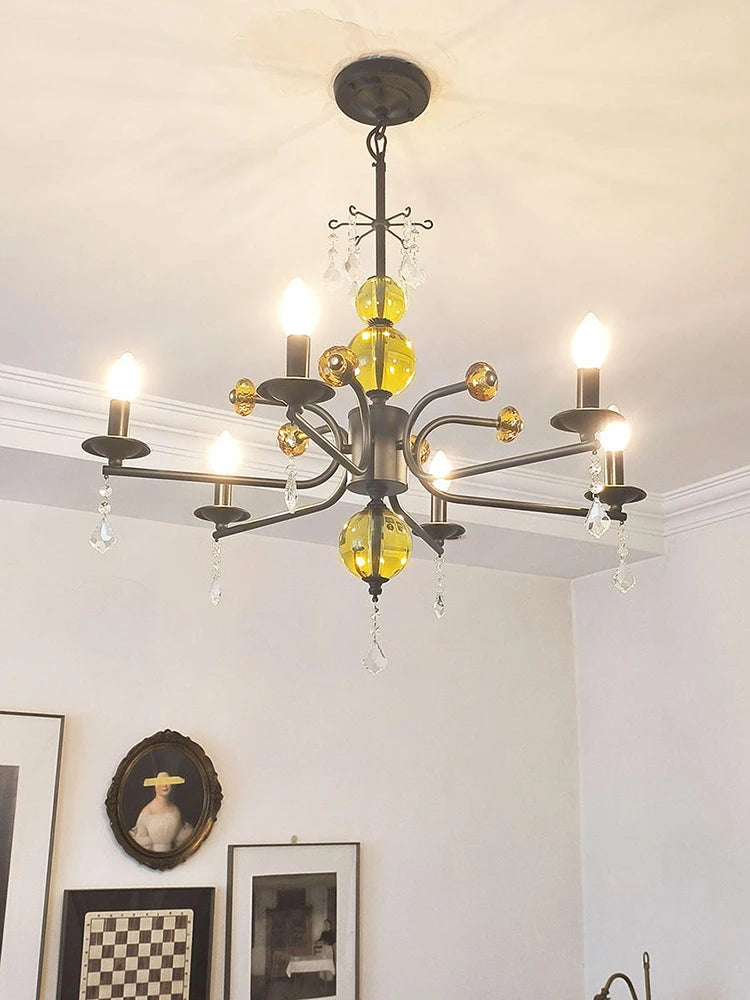 Kristall-LED-Kronleuchter im Vintage-Stil für die Innendekoration - vue 5 sur 8