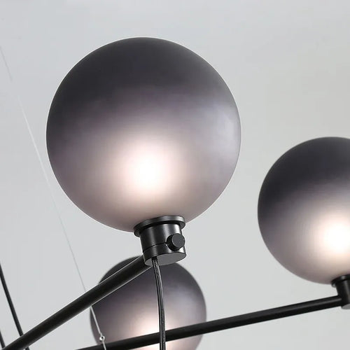 Nordischer Kronleuchter Glasball im Retro-Industriedesign - vue 7 sur 7