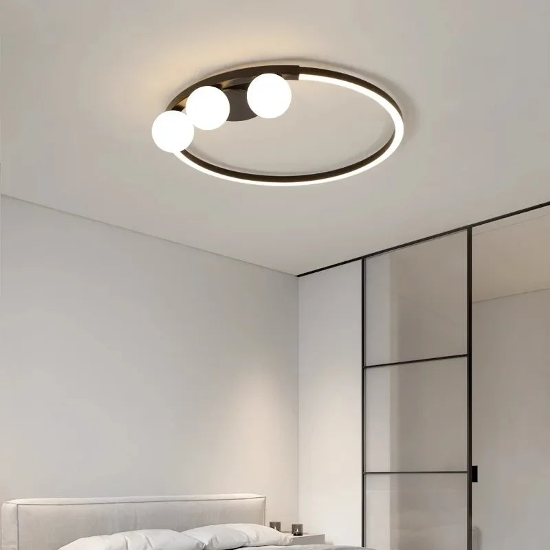 plafonnier led minimaliste moderne lustres éclairage luminaire - vue 4 sur 9