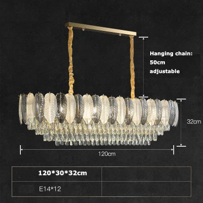 LED-Kronleuchter im Art-Déco-Stil mit weißen und grauen Federn - vue 9 sur 17