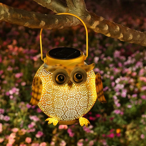 lanternes solaires hibou décoratives pour jardin extérieur