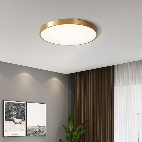 LED-Deckenleuchte Minimalistisch mit Fernbedienung in Gold-Messing - vue 5 sur 10