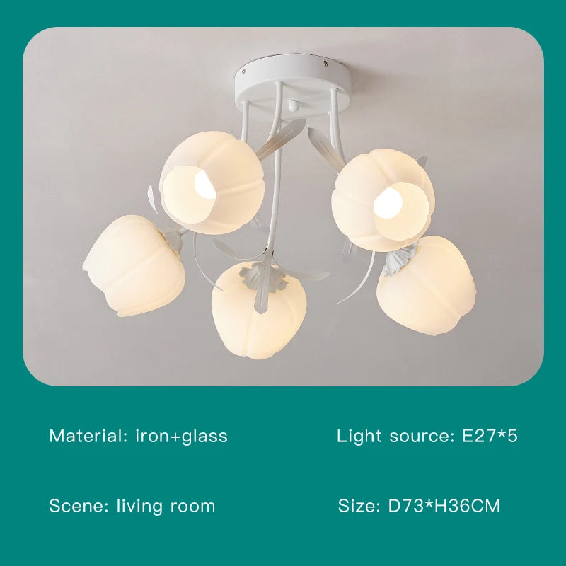 lustre nordique créatif à fleurs pour décoration intérieure - vue 23 sur 24