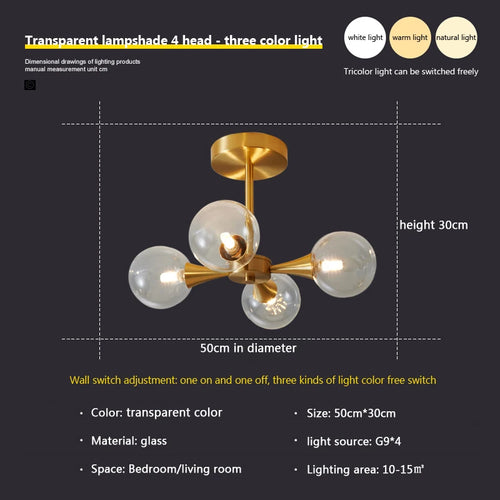 lustre moderne en verre pour un éclairage décoratif intérieur - vue 15 sur 24