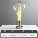 Tischlampe aus silbernem Glas im minimalistischen nordischen Stil