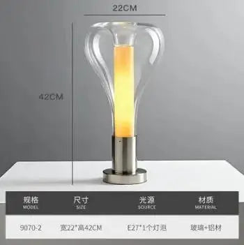 Tischlampe aus silbernem Glas im minimalistischen nordischen Stil - vue 10 sur 10