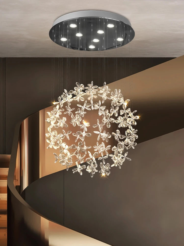 Plafond moderne chambre lustre salon lumière en cristal lustre de luxe circulaire restaurant led luminaire - vue 3 sur 10