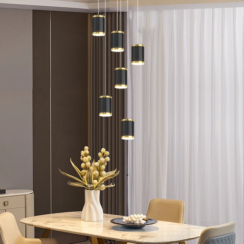lustre moderne led pour escalier et intérieur contemporain - vue 4 sur 28