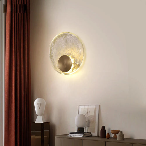 LED-Wandleuchte im nordischen Stil aus Klarglas und Kupfer - vue 6 sur 8