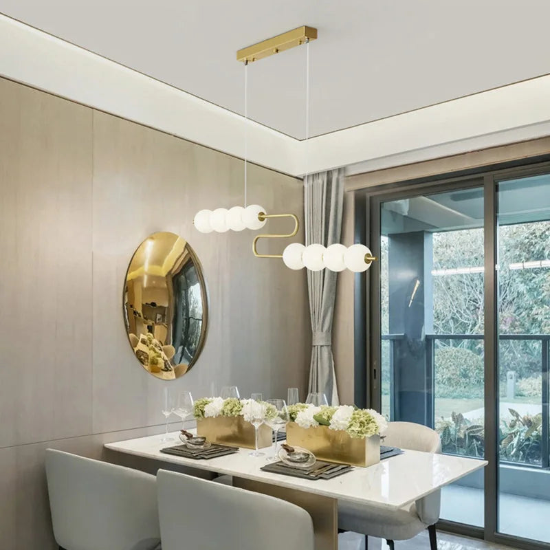 lustre led funky doré argenté pour éclairage intérieur décoratif - vue 11 sur 22