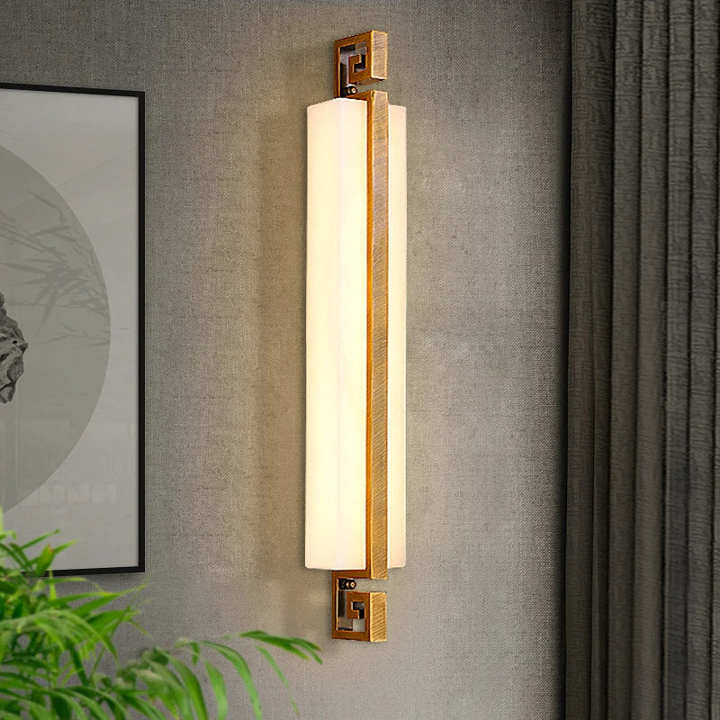 applique murale en marbre et cuivre moderne design élégant - vue 3 sur 7