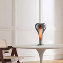 Tischlampe aus silbernem Glas im minimalistischen nordischen Stil
