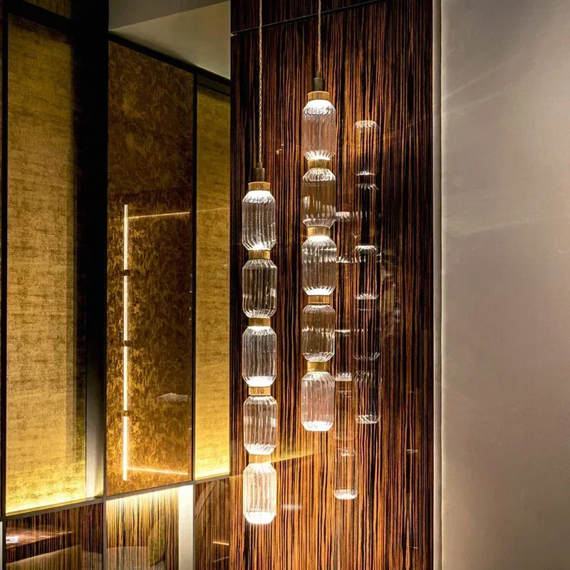 lustre moderne en cristal avec éclairage led pour décoration intérieure - vue 3 sur 14