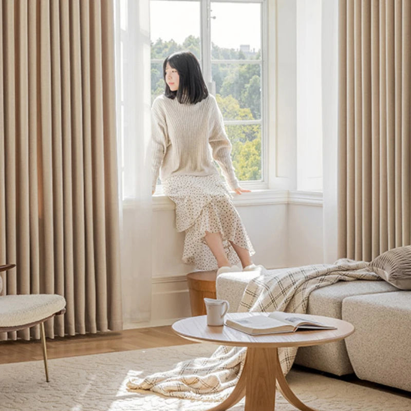 Rideau japonais plissé isolant pour salon chambre balcon