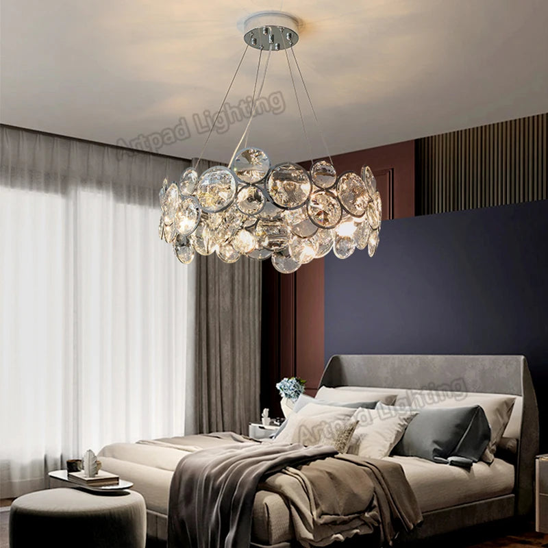 lustre moderne en cristal pour décoration intérieure élégante et romantique - vue 5 sur 6