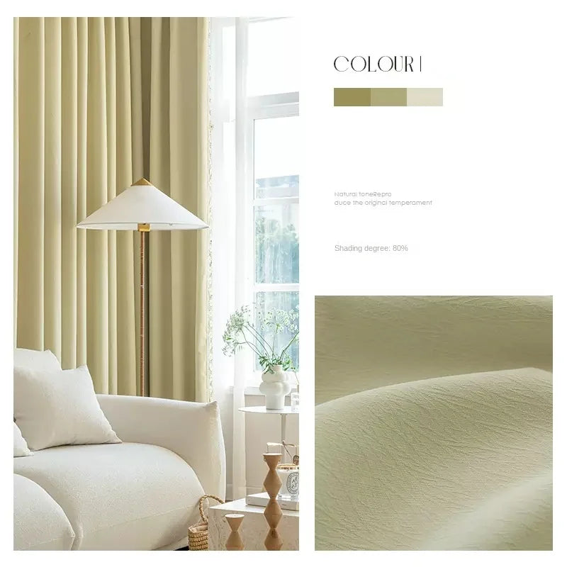 Rideau occultant style minimaliste plissé pour salon chambre