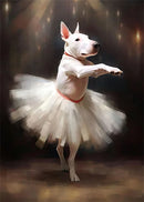 portraits de ballerine de chien art abstrait mural kawaii