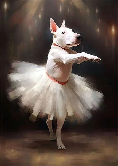 portraits de ballerine de chien art abstrait mural kawaii - vue 18 sur 26