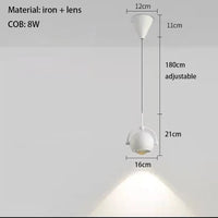 Rotierbare LED-Pendelleuchte mit verstellbarem Metallseil