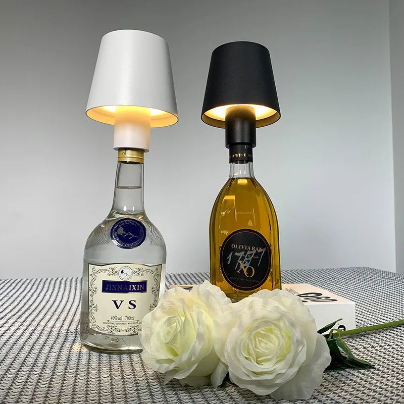 lampe de table portable en forme de bouteille de vin led amovible pour bar - vue 5 sur 7