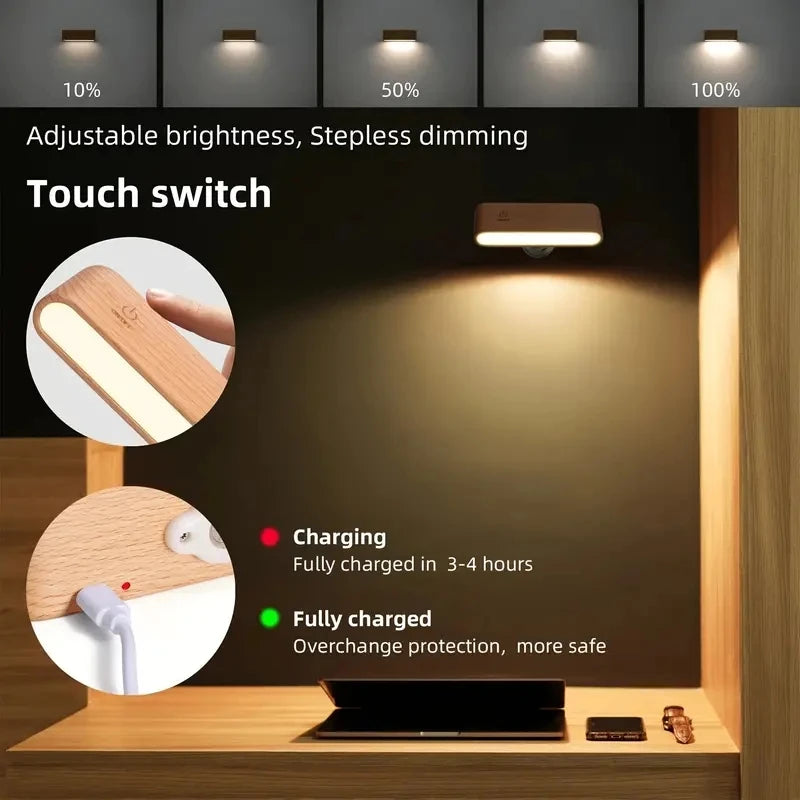 Wall Sconces Rechargeable Wall Lights With 360 Rotation,Dimmable Battery Operated Wall Sconce - vue 5 sur 8