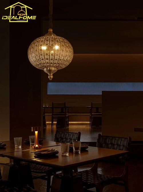 Vintage Pendelleuchte im marokkanischen Design für Café und Restaurant - vue 5 sur 10