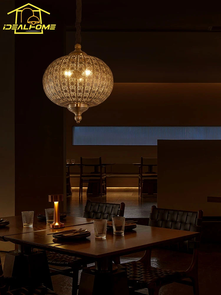 Vintage Pendelleuchte im marokkanischen Design für Café und Restaurant - vue 4 sur 10