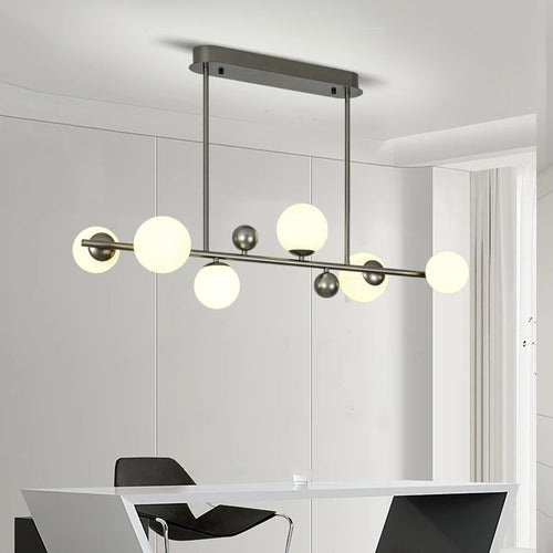 lustre d'intérieur moderne en métal et verre réglable