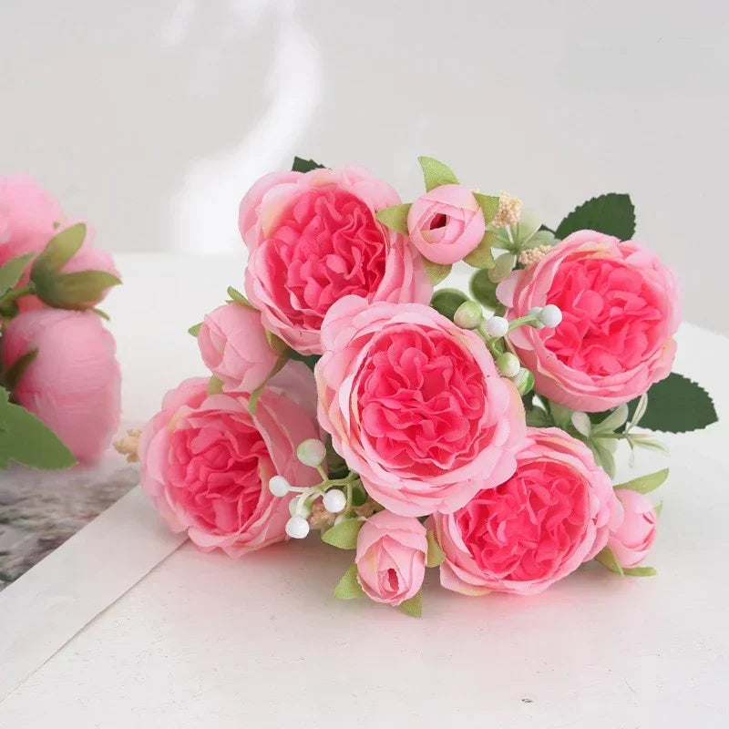 bouquet de pivoines artificielles pour décoration florale intérieure - vue 10 sur 17