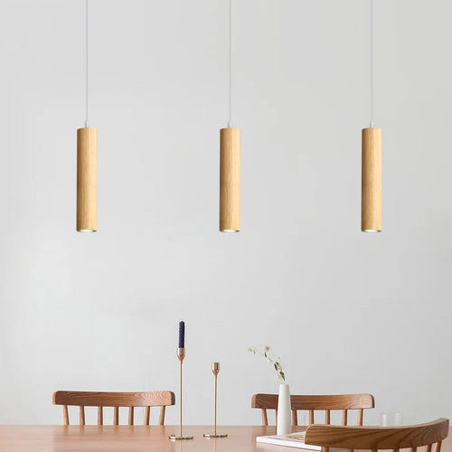 Moderne Pendelleuchte aus Holz mit LED-Innenbeleuchtung - vue 7 sur 8