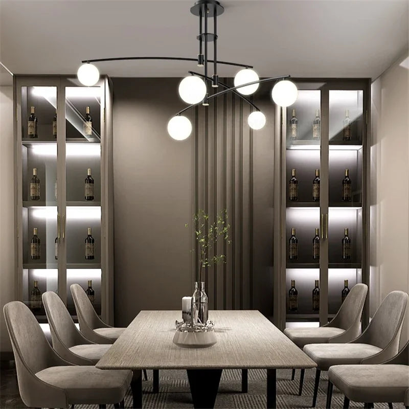 lustre led moderne youlaike en verre pour salon cuisine - vue 3 sur 12