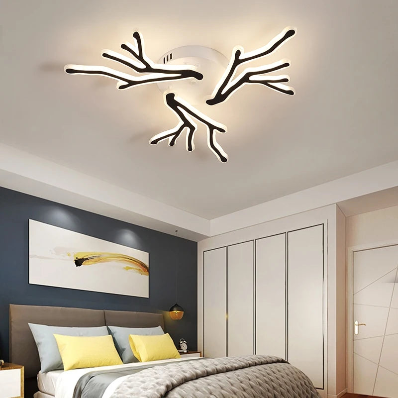 lustre créatif en forme de branche moderne en fer pour décoration intérieure