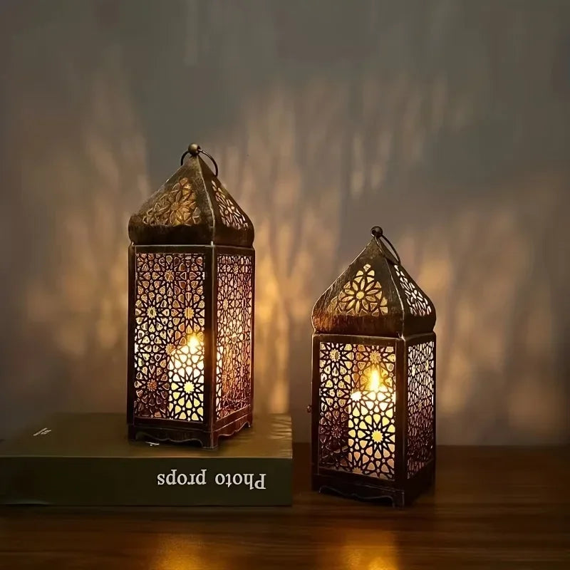 1pc Middle East Arab metal vintage Wind lights lantern candle holder table top home décor accessories, no candle