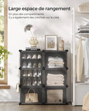 SONGMICS Étagère à Chaussures 6 Compartiments, Étagère de Rangement Modulable, Compartiment de 30 x 40 x 30 cm, avec Porte