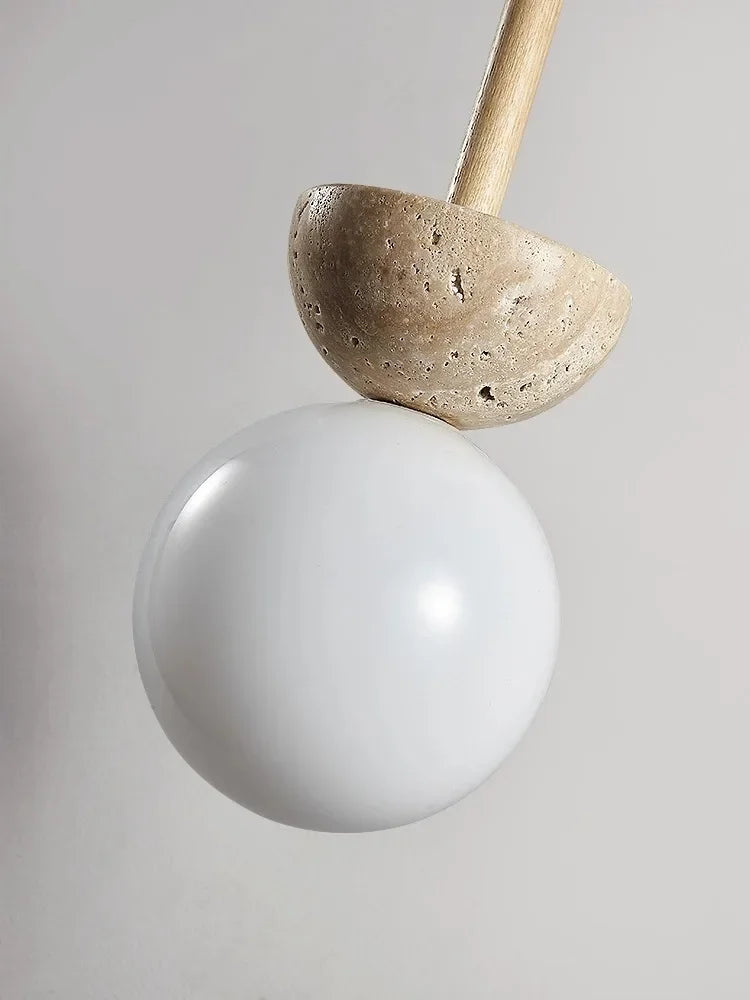 lustre suspendu en travertin jaune style nordique simple - vue 4 sur 7