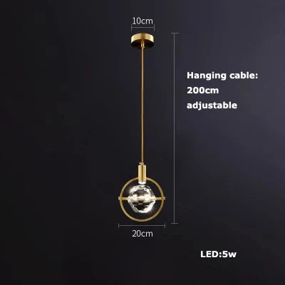 suspension en verre cristal art déco avec éclairage led - vue 14 sur 25