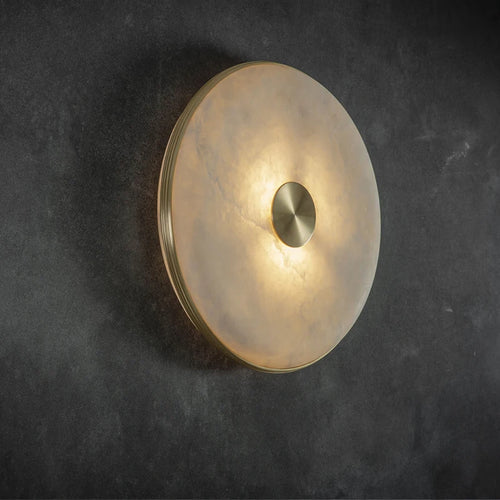 lampe de chevet créative en cuivre et marbre naturel à led