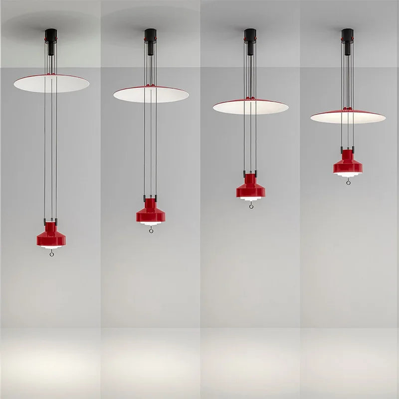 Height Adjustable Suspension Italian Designer Pendant Lamp Hanging Light For Kitchen Restaurant Living Dining Room - vue 7 sur 14