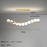 lustre créatif en verre pour bar et restaurant avec fil réglable
