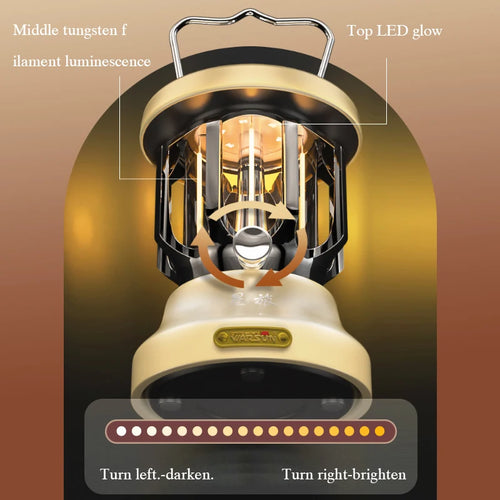 lanterne de camping rétro rechargeable en métal portable à led