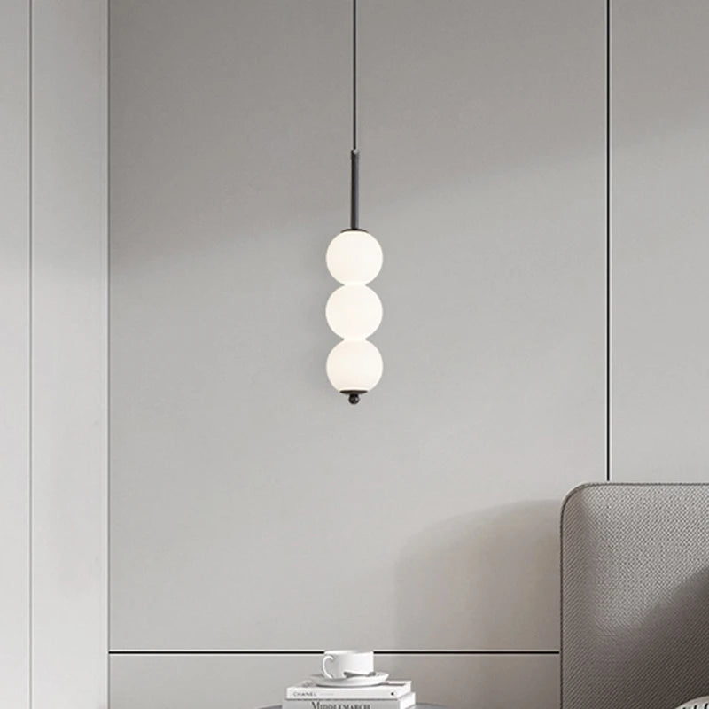 Suspension design boules en verre nordique led cuivre vent gourde décoration - vue 4 sur 14