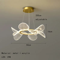 Luxuriöser LED-Kronleuchter aus Acryl in Blumenform