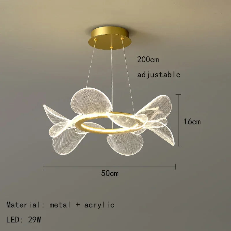 Luxuriöser LED-Kronleuchter aus Acryl in Blumenform
