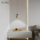 Pendelleuchte aus Nussbaumholz und Kupfer mit elegantem Design für ein stilvolles Interieur