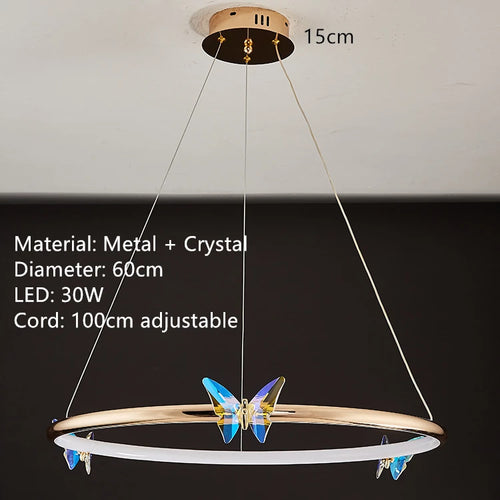 applique murale led papillon en cristal éclairage unique moderne - vue 15 sur 19