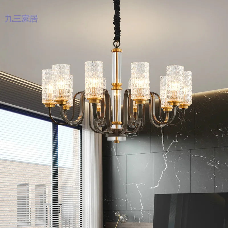 lustre rétro industriel en fer et verre suspendu à led - vue 4 sur 9