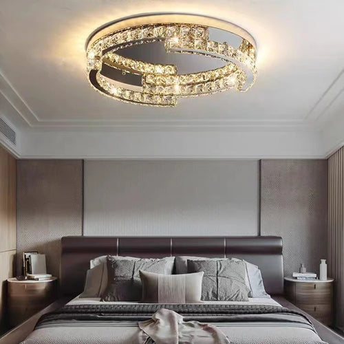 lampe de plafond led en cristal de style moderne avec télécommande